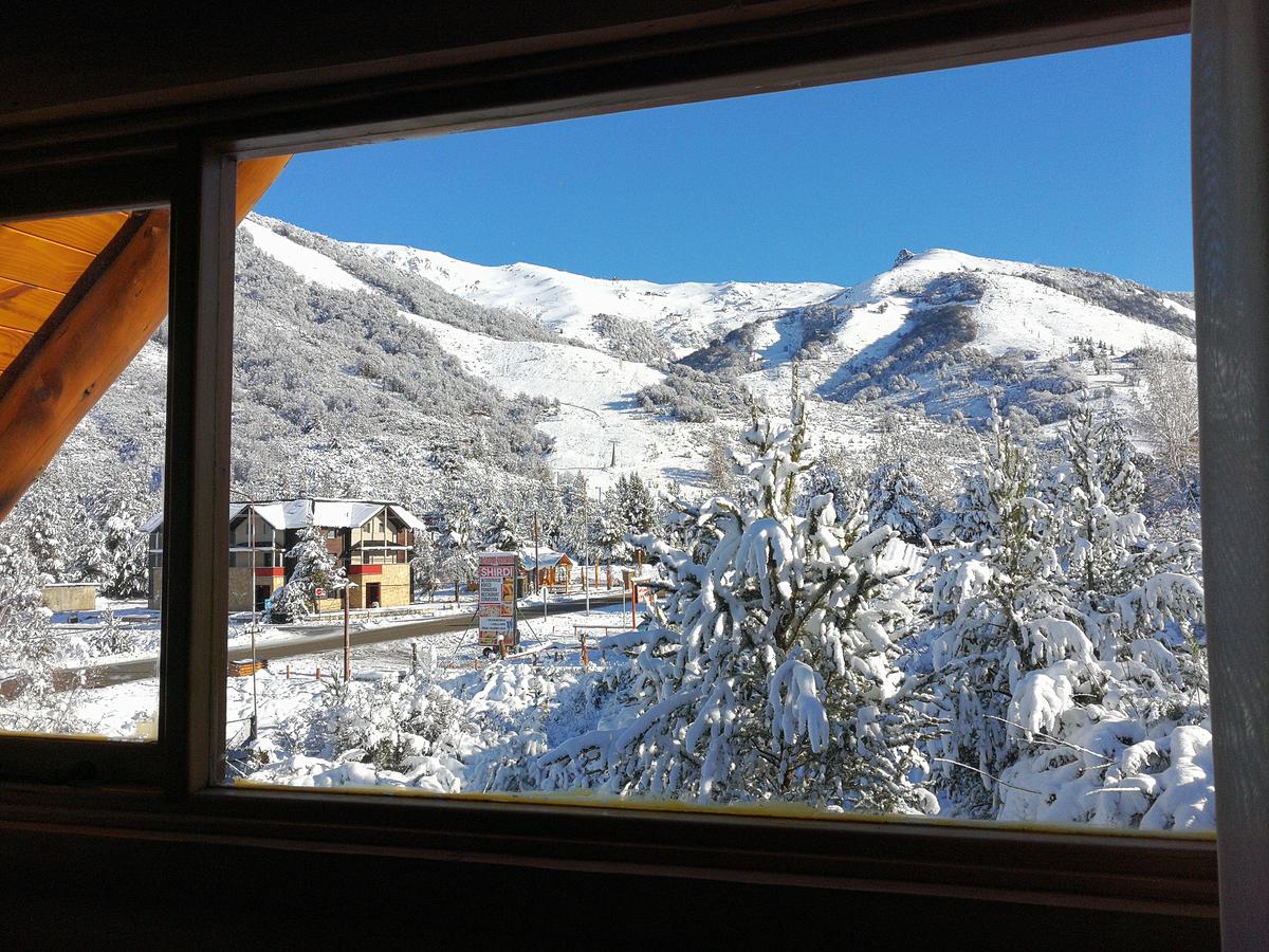 View from the window of a room at the Hostería Sudbruck in the base of the Cerro Catedral, Villa Catedral. Cerro Catedral has opened: skiing for locals with masks and record snow levels. Book your stay at the Hostería Sudbruck here.