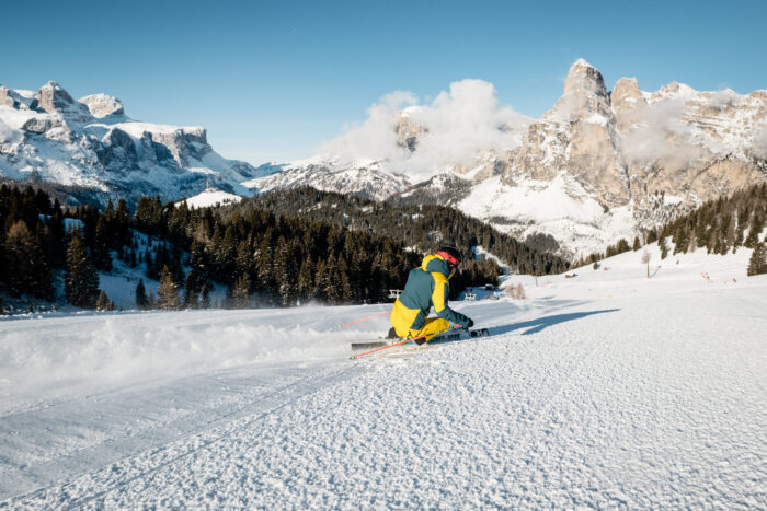 Skiing in Alta Badia. Photo: Alta Badia- Alex Moling. Alta Badia will host a Giant Slalom and a Slalom. This will be the 35th edition of the Ski World Cup in Alta Badia. 