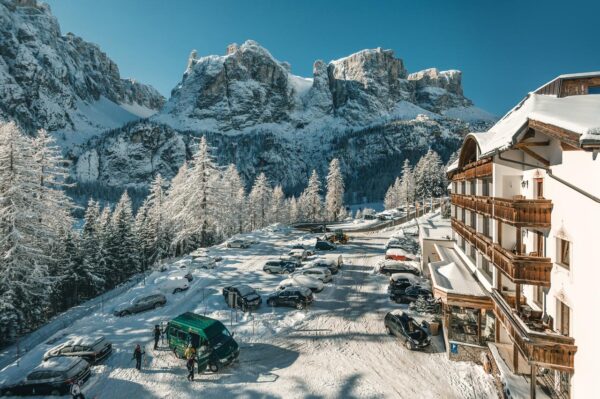 The exterior of the Kolfuschgerhof. Book your stay at the Hotel Kolfuschgerhof here. Alta Badia will host a Giant Slalom and a Slalom. This will be the 35th edition of the Ski World Cup in Alta Badia. 