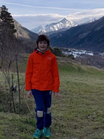 The Grivola from Sentiero 5. My eldest came with us. The little one stayed at home. Our Winter Gate-away to the Mountains - no skiing included.