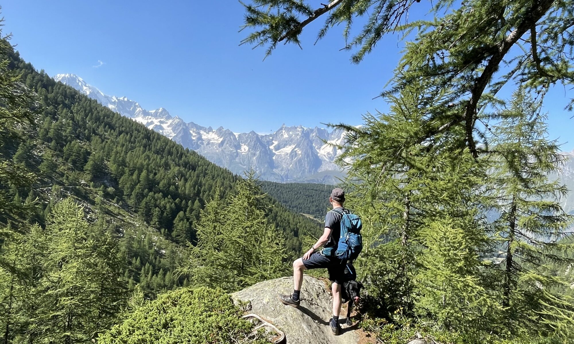 Our trip to the mountains for our summer holidays.Photo: The view just in the entrance to Lago d'Arpy- the view of the Catena di Monte Bianco.