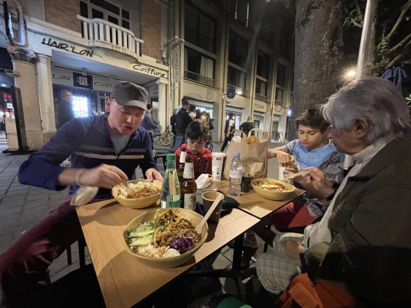 Last night dinner in Reims. Our trip to the mountains for our summer holidays.