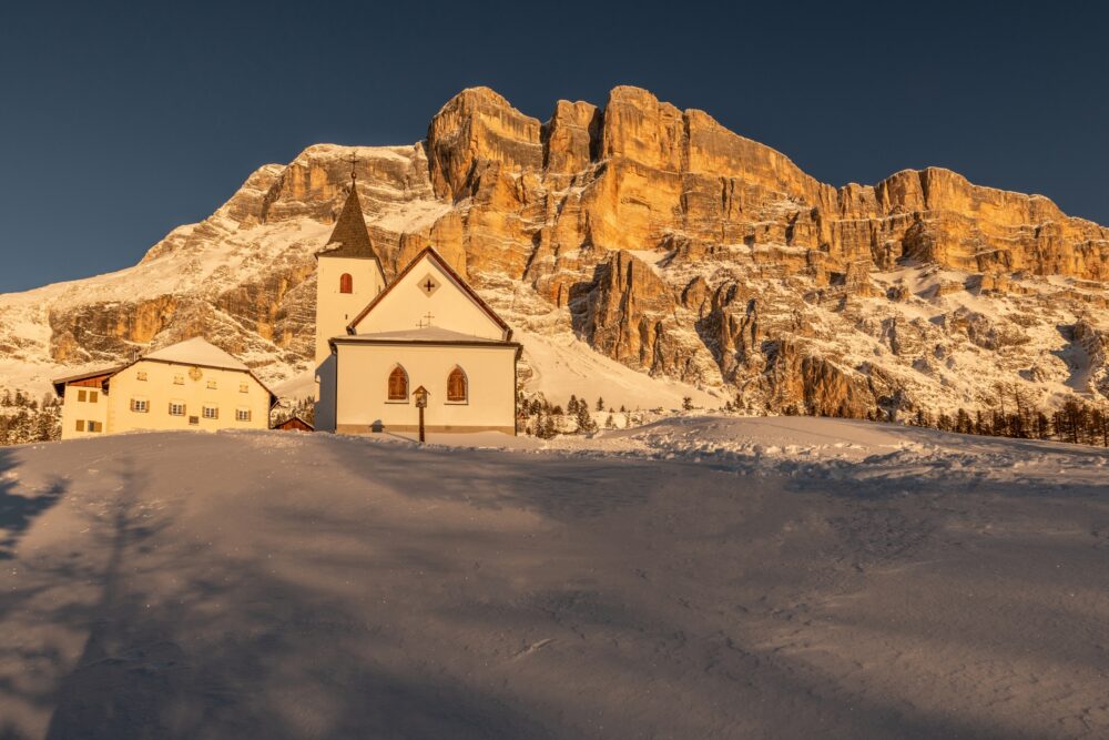 Santa Croce in Alta Badia. Photo by Paola Finali- Alta Badia Brand. New flight from London Gatwick to Bolzano airport with Sky Alps