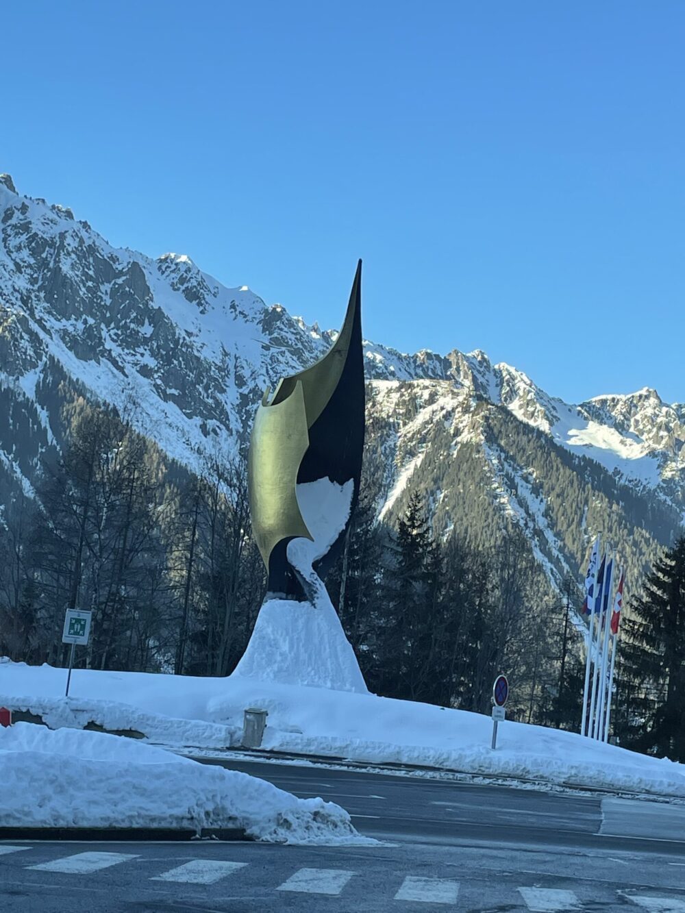The Monument to the Fire in the Mont Blanc Tunnel, to remember all those that have perished. This is the entrance of the French side of the Tunnel. Photo: The-Ski-Guru. The Mad Rush of the Last Days to get out of Britain in Time before Lockdown.
