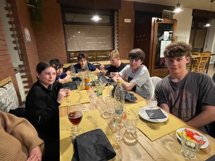 The boys at Millenium Pizzeria, in Pont Suaz, Charvensod. Our Half Term Ski Safari Trip to the Aosta Valley
