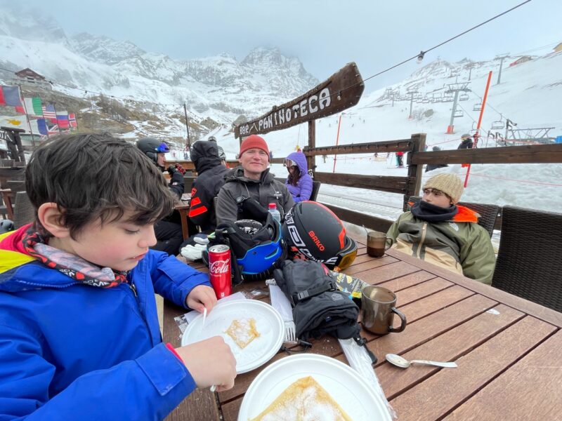 If you cannot ski, eat! At the Ice Bar in Cervinia, when all lifts closed early due to the high winds. After all, this is high mountain terrain! Photo: The-Ski-Guru. Our Half Term Ski Safari Trip to the Aosta Valley