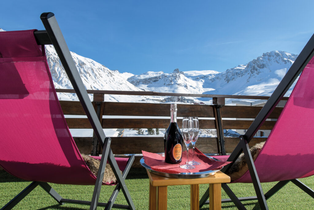 The view from the terrace of a Ski Vertigo Chalet. Why do Brits love their ski chalet holidays