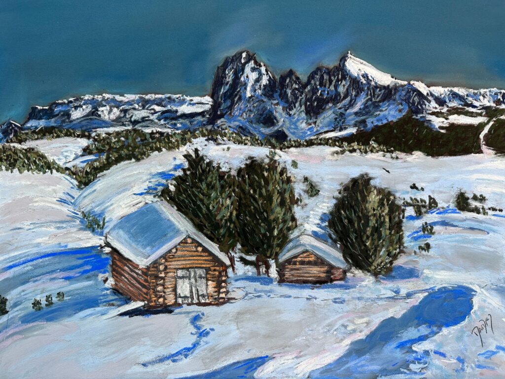 Alpe di Siusi. Soft pastels painting by Martina Diez-Routh. In my shop.