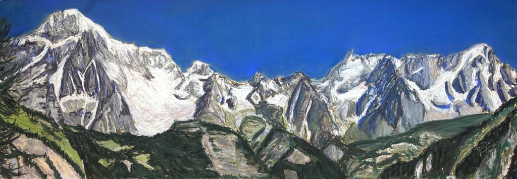 Catena di Monte Bianco. Soft Pastels Art by Martina Diez-Routh. In my shop here. 