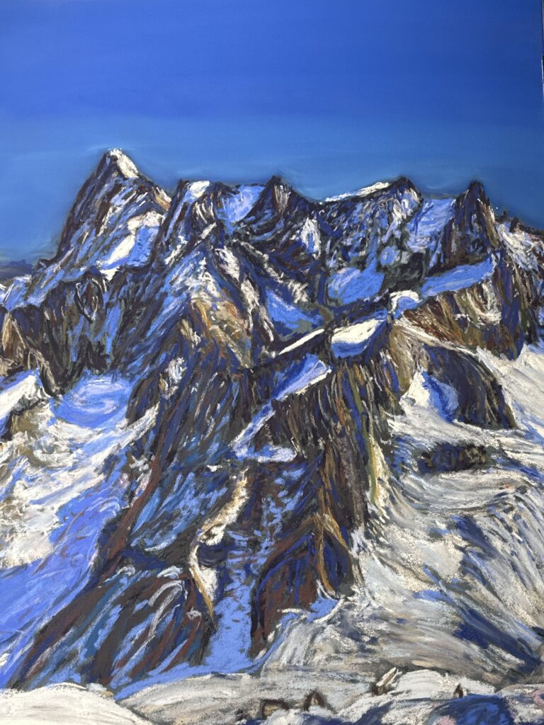 The View from Aiguille du Midi towards Grandes Jorasses. 65 x 50 cm. In my shop here. 