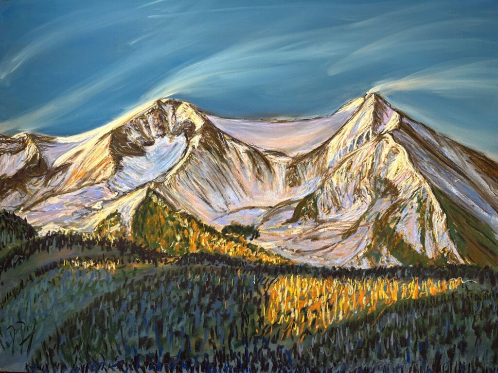 Sopris Mountain. Painting by Martina Diez-Routh. Check it out in my shop here. 