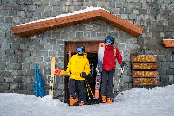 You start your day by getting your skis and just stepping out of the hotel and skiing out. How great is that? Photo: Sorensen. Courtesy Ski Portillo.