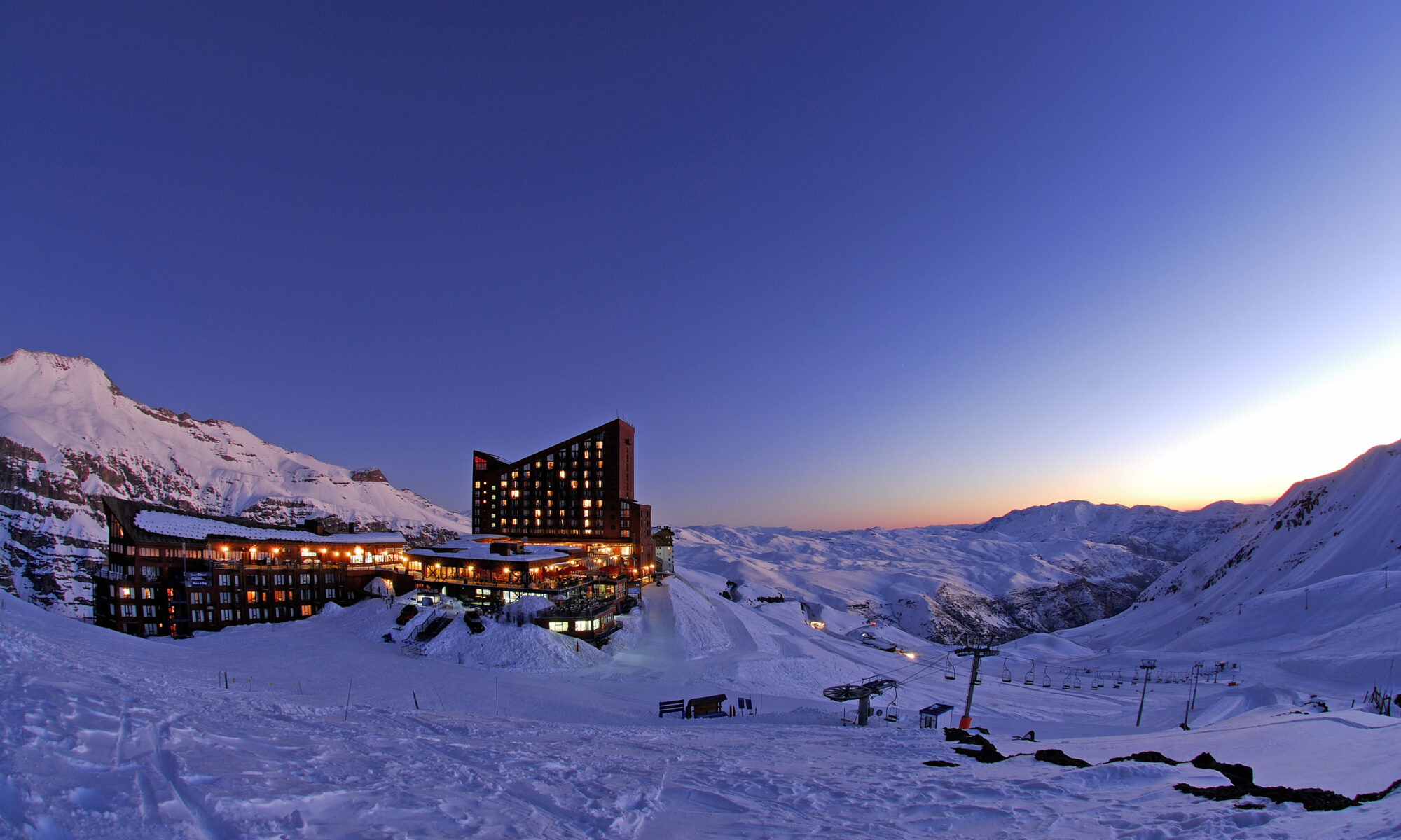 Valle Nevado at dusk. Photo Courtesy Valle Nevado.