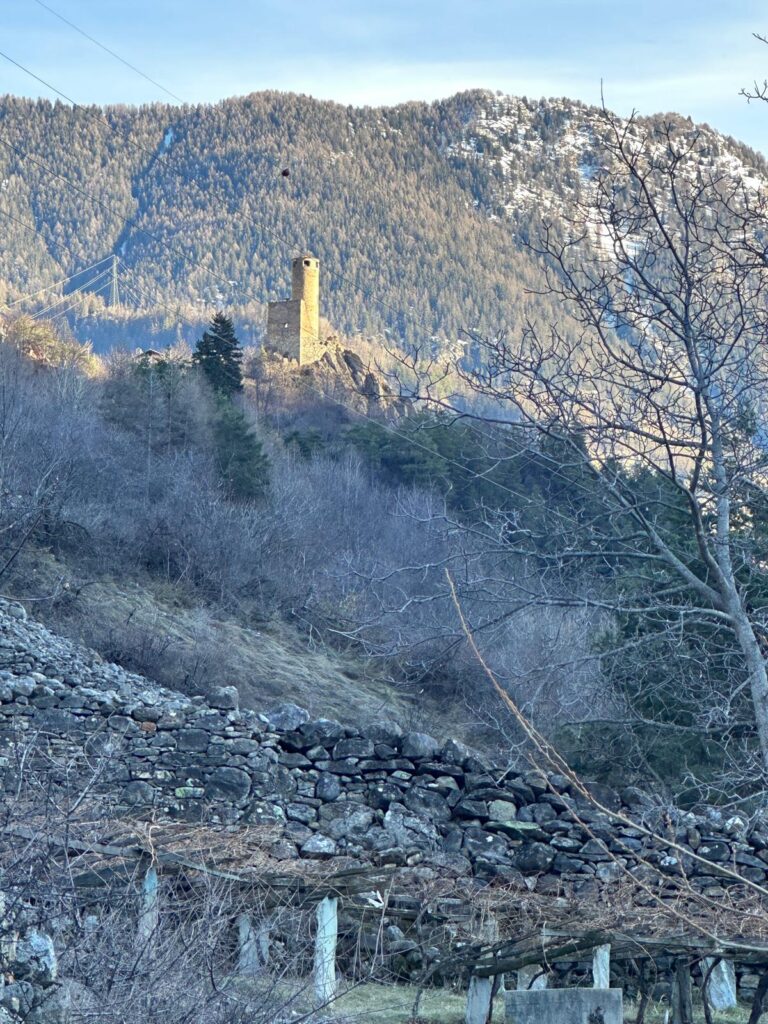 Chatelard- the turret overlooking the valley of Morgex. Photo: The-Ski-Guru. 