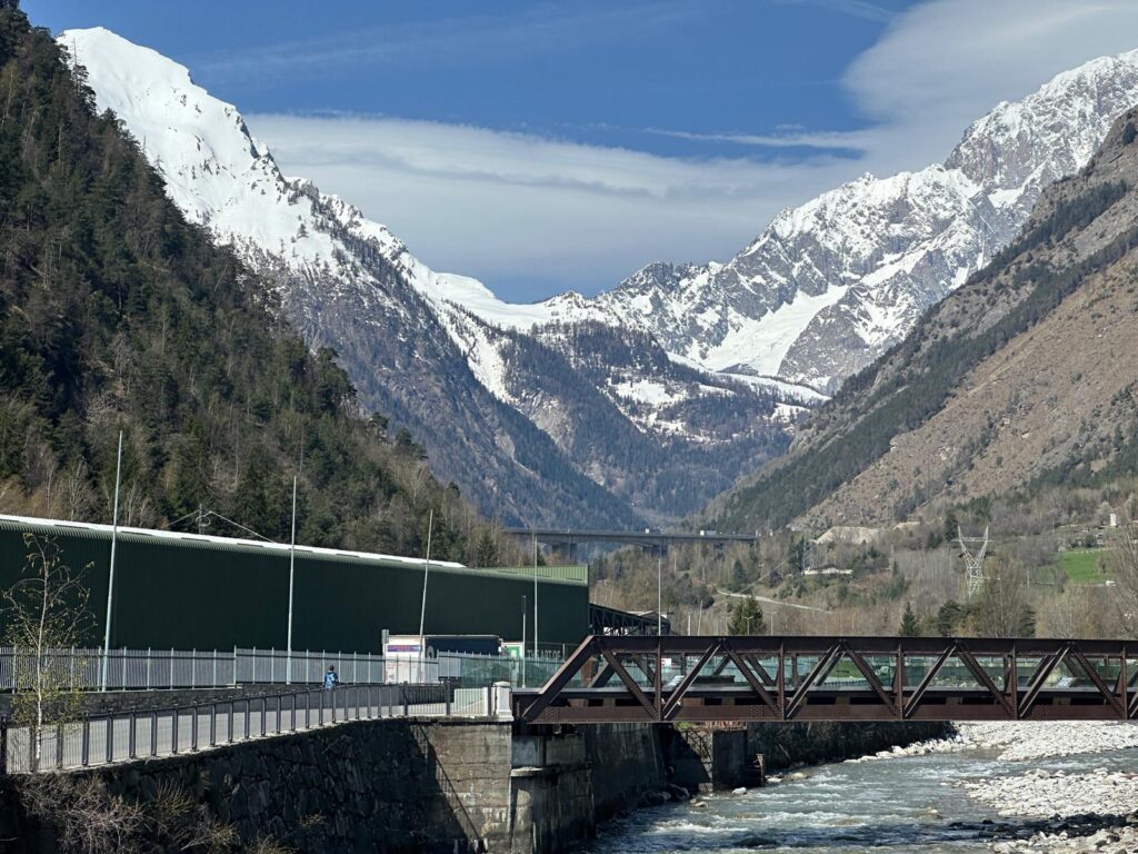 The old location of the Cogne metalworks factory is now the location of the mineral water bottling centre Mont Blanc. Photo: The-Ski-Guru.