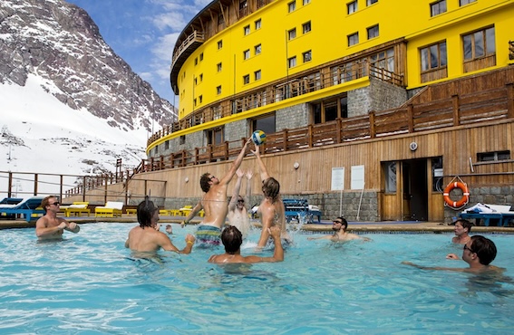 Fun in the pool in the afternoons. Photo by Jonathan Sellkowitz. Courtesy Ski Portillo. 