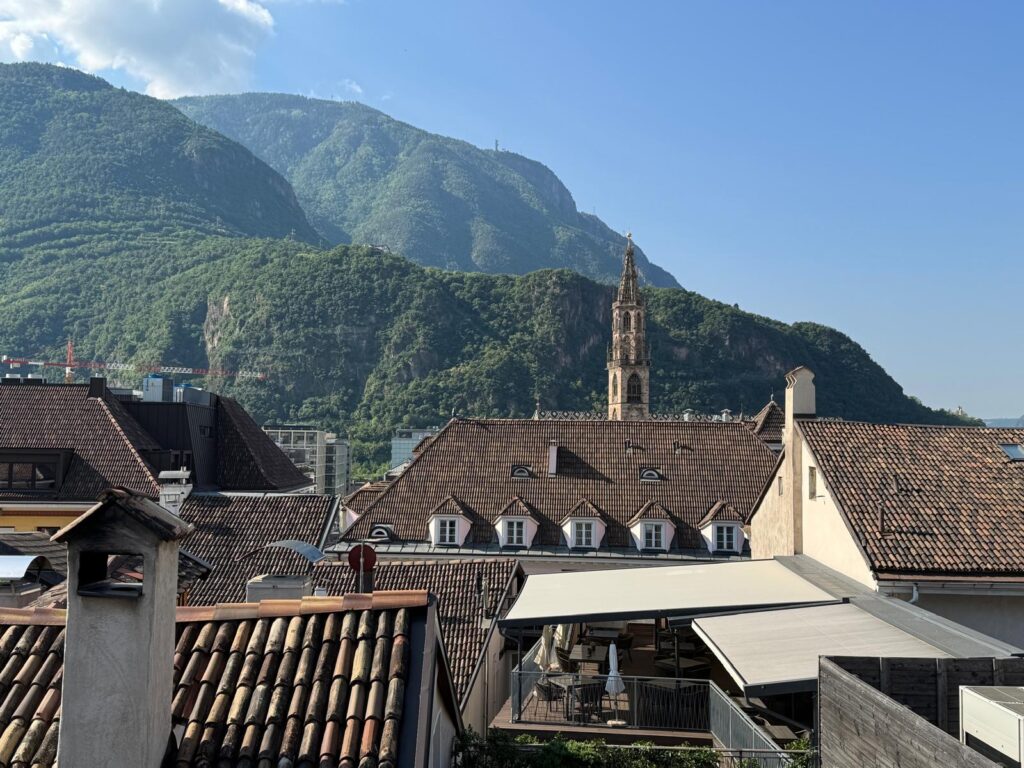 View of Bolzano from the room where I was giving my workshop to the people of IDM Sudtirol. Photo: The-Ski-Guru