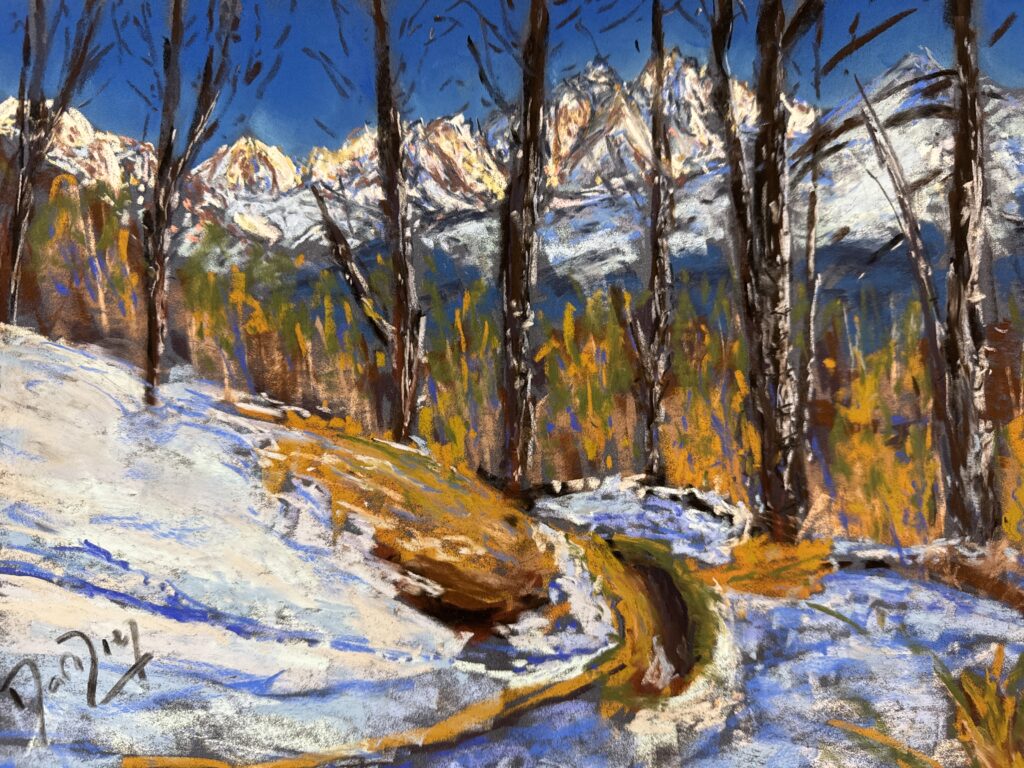 View from the path between Challancin and Morge in the Collina di La Salle. You can see this painting in my shop. 