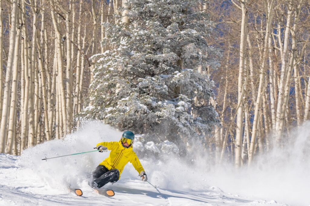 Skiing amongst glades is a skier's idea of heaven. Photo: Darcy Conover. Courtesy: Aspen Snowmass. The Must-Read Guide to Aspen Snowmass.
