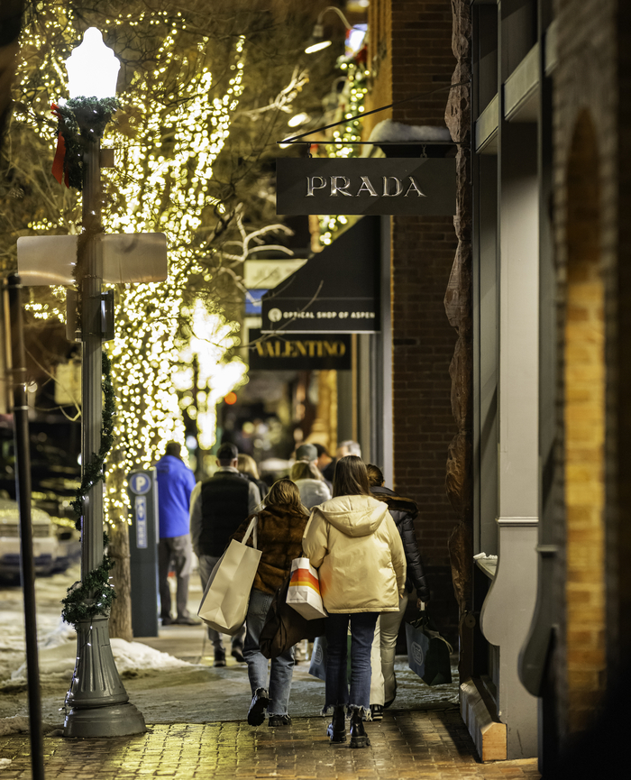 Nightime in the town of Aspen in high season. Photo: Dan Bayer. Courtesy Aspen Snowmass. The Must-Read Guide to Aspen Snowmass.