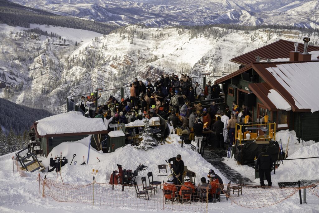 Cloud Nine is the place for après in Aspen Highlands. Photo: Daniel Bayer. Courtesy Aspen Snowmass. The Must-Read Guide to Aspen Snowmass.