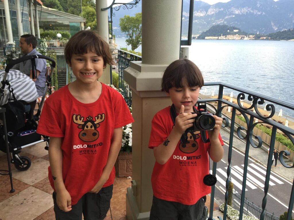 My kids enjoying the Grand Hotel Tremezzo. Photo: The-Ski-Guru. Ultimate Guide to Lake Como.